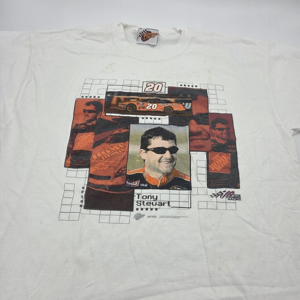 Vintage Tony Stewart Home Depot #20 Nascar T-Shirt Winners Circle Men's XL